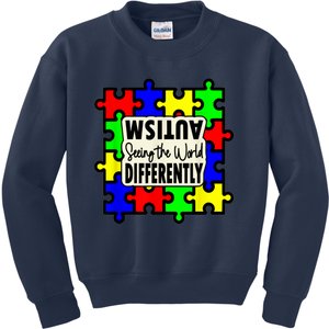 Autism Seeing The World Differently Men Women Child Kids Sweatshirt