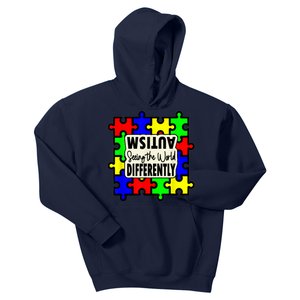 Autism Seeing The World Differently Men Women Child Kids Hoodie