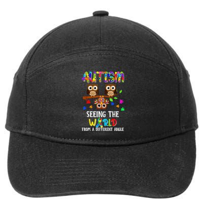 Autism Seeing The World From A Different Angle Gift 7-Panel Snapback Hat