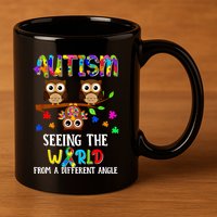 Autism Seeing The World From A Different Angle Gift 11oz C Handle Ceramic Mug