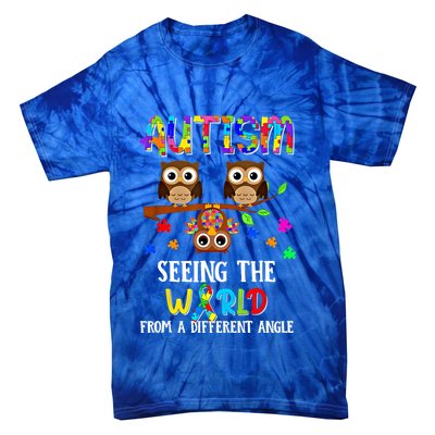 Autism Seeing The World From A Different Angle Gift Tie-Dye T-Shirt