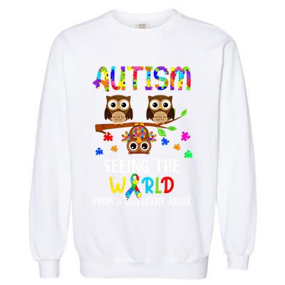 Autism Seeing The World From A Different Angle Gift Garment-Dyed Sweatshirt