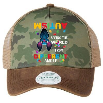 Autism Seeing The World From Different Angle Bat Puzzle Gift Legacy Tie Dye Trucker Hat