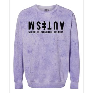 Autism Seeing The World Differently Premium Colorblast Crewneck Sweatshirt