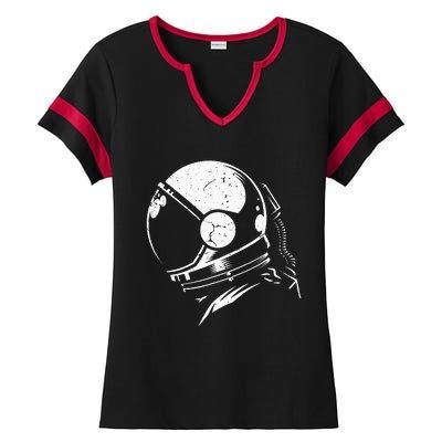 Astronaut Space Traveling Astronomy Spaceman Cosmonaut Ladies Halftime Notch Neck Tee