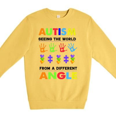 Autism Seeing The World From A Different Angle Premium Crewneck Sweatshirt