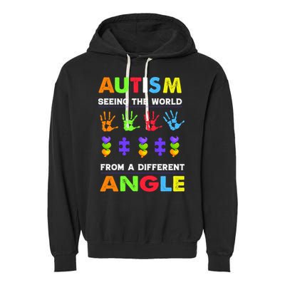 Autism Seeing The World From A Different Angle Garment-Dyed Fleece Hoodie