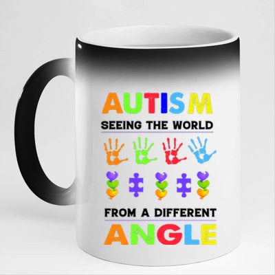 Autism Seeing The World From A Different Angle 11oz Black Color Changing Mug