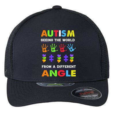Autism Seeing The World From A Different Angle Flexfit Unipanel Trucker Cap