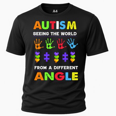 Autism Seeing The World From A Different Angle Cooling Performance Crew T-Shirt