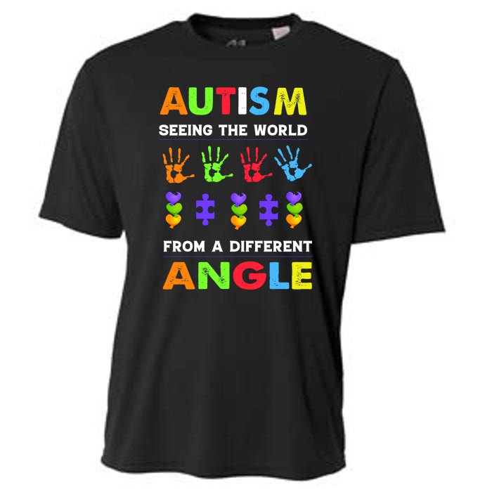 Autism Seeing The World From A Different Angle Cooling Performance Crew T-Shirt