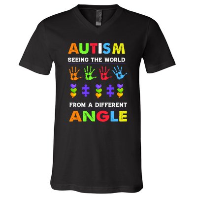 Autism Seeing The World From A Different Angle V-Neck T-Shirt