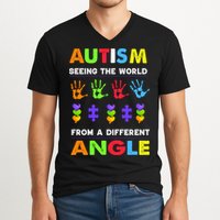 Autism Seeing The World From A Different Angle V-Neck T-Shirt