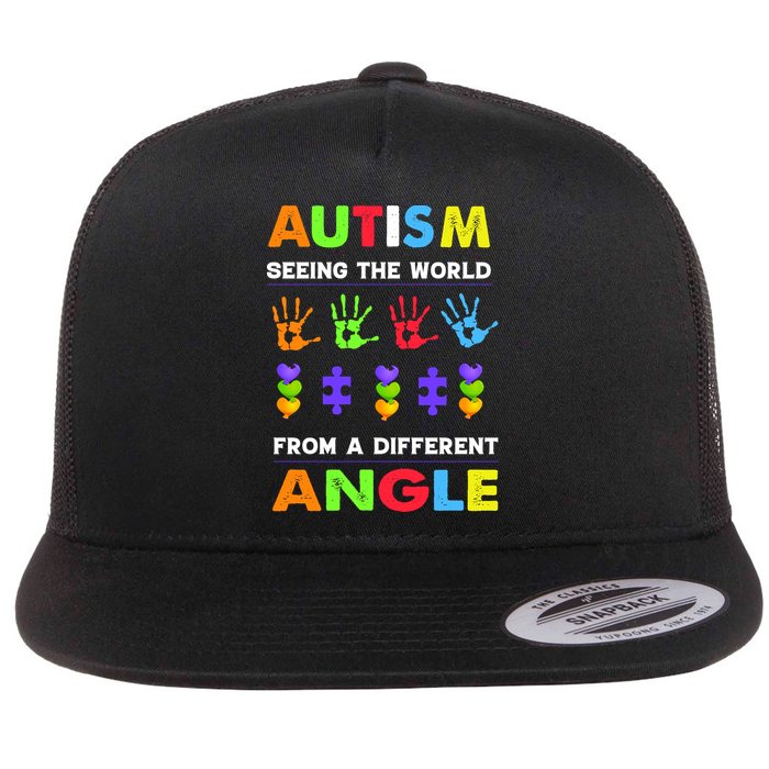 Autism Seeing The World From A Different Angle Flatbill Hat