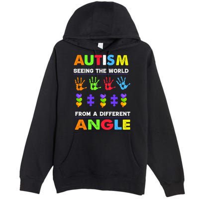 Autism Seeing The World From A Different Angle Premium Pullover Hoodie