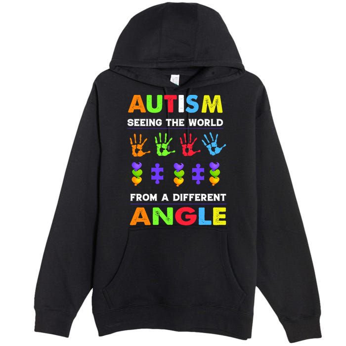 Autism Seeing The World From A Different Angle Premium Pullover Hoodie