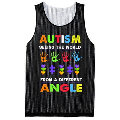 Autism Seeing The World From A Different Angle Mesh Reversible Basketball Jersey Tank