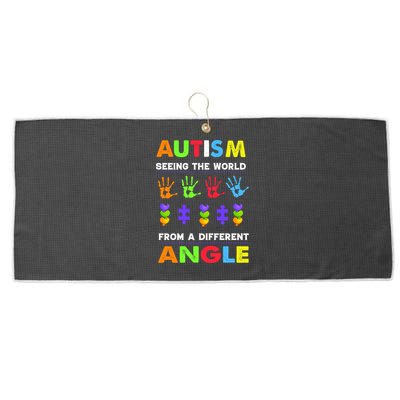 Autism Seeing The World From A Different Angle Large Microfiber Waffle Golf Towel