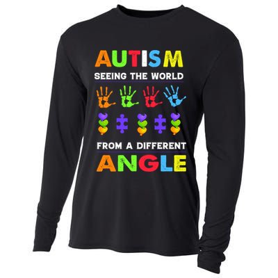 Autism Seeing The World From A Different Angle Cooling Performance Long Sleeve Crew