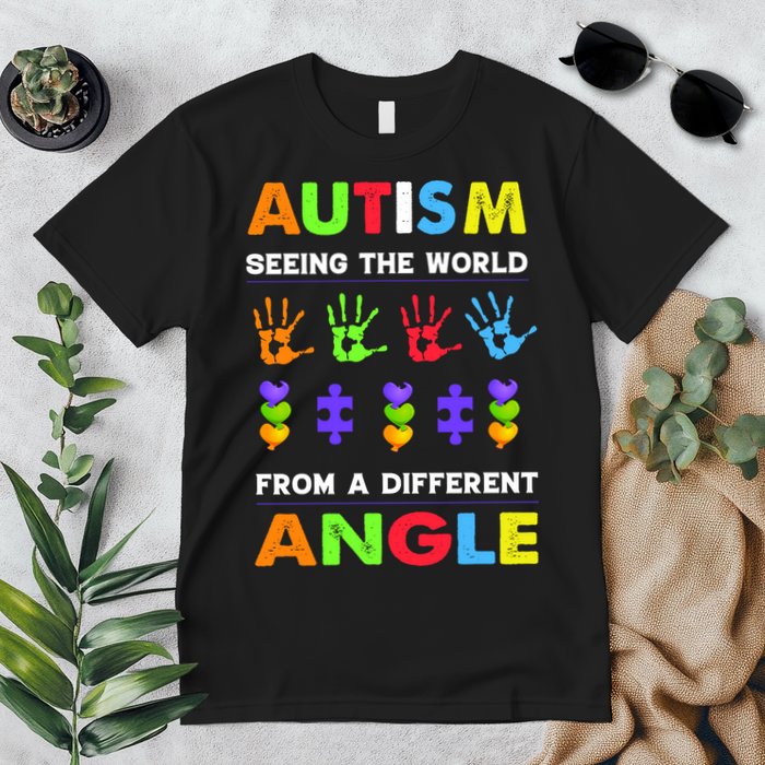 Autism Seeing The World From A Different Angle Premium T-Shirt