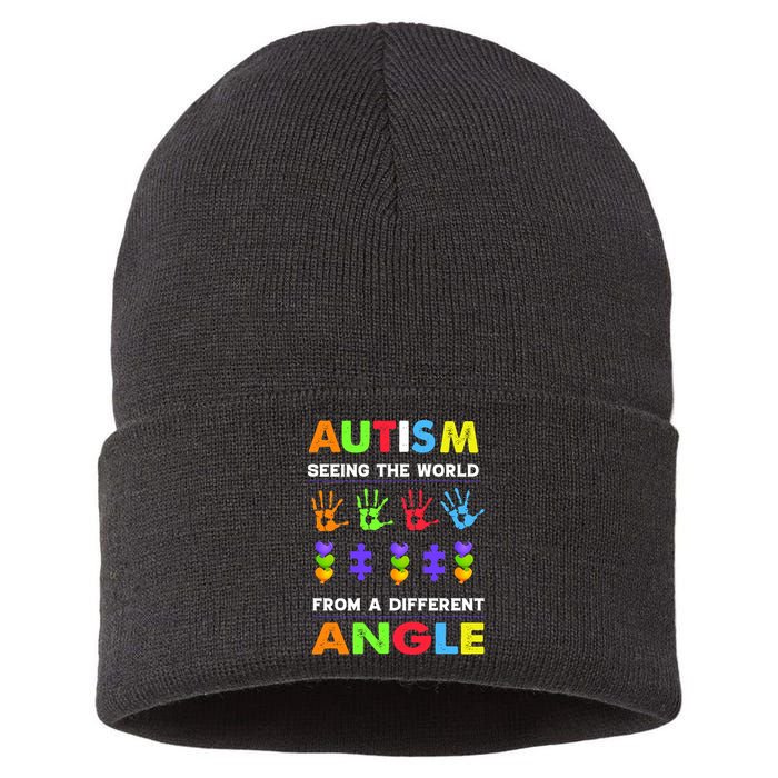 Autism Seeing The World From A Different Angle Sustainable Knit Beanie