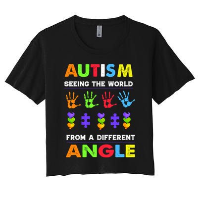 Autism Seeing The World From A Different Angle Crop Top