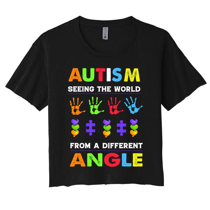 Autism Seeing The World From A Different Angle Crop Top