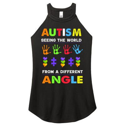 Autism Seeing The World From A Different Angle Women's Perfect Tri Rocker Tank