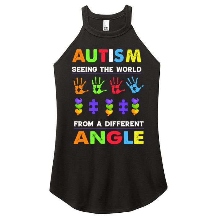Autism Seeing The World From A Different Angle Women's Perfect Tri Rocker Tank