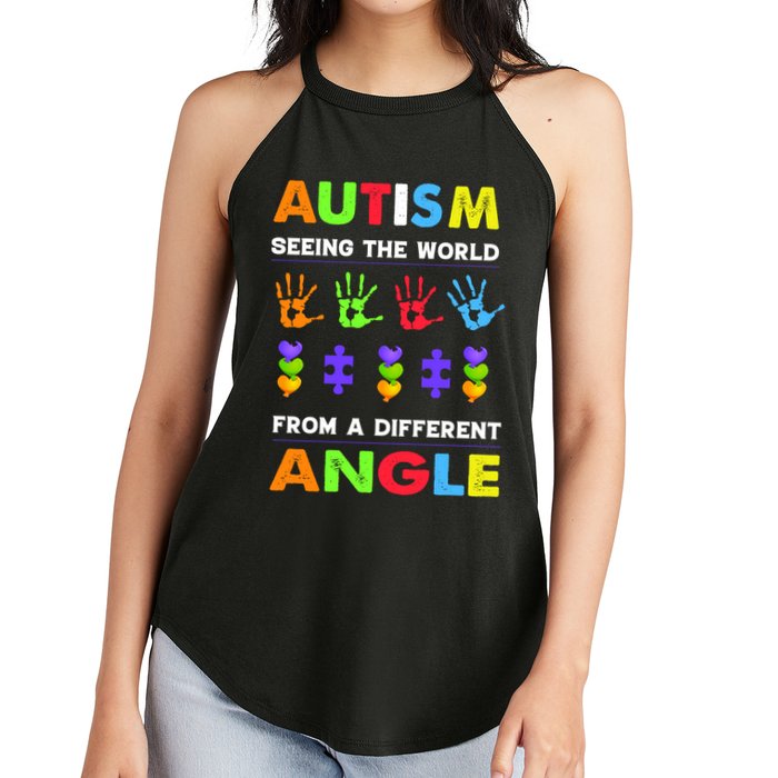 Autism Seeing The World From A Different Angle Women's Perfect Tri Rocker Tank