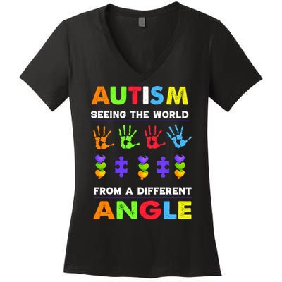 Autism Seeing The World From A Different Angle Women's V-Neck T-Shirt
