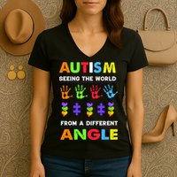 Autism Seeing The World From A Different Angle Women's V-Neck T-Shirt