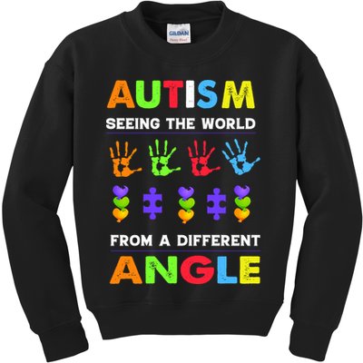 Autism Seeing The World From A Different Angle Kids Sweatshirt