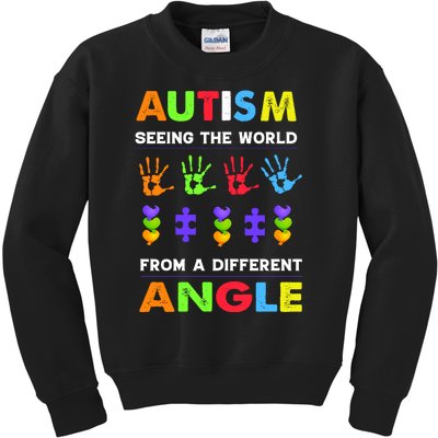 Autism Seeing The World From A Different Angle Kids Sweatshirt