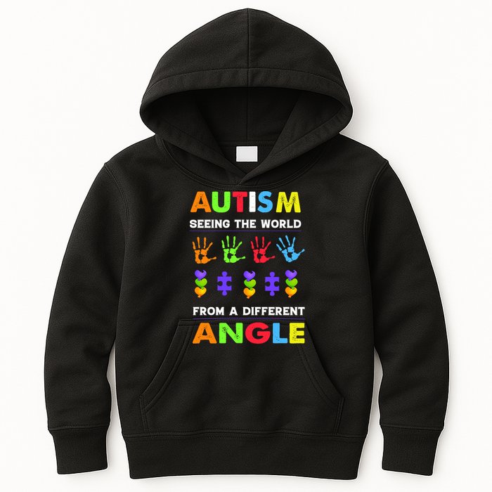 Autism Seeing The World From A Different Angle Kids Hoodie