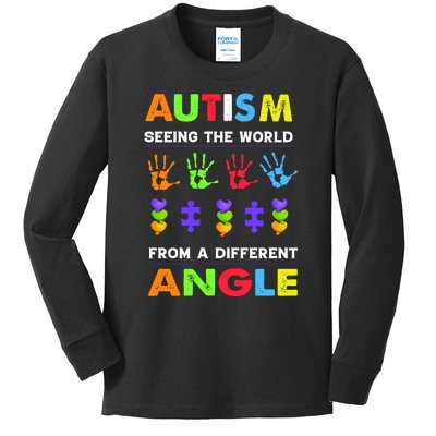 Autism Seeing The World From A Different Angle Kids Long Sleeve Shirt