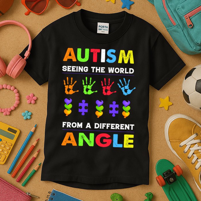 Autism Seeing The World From A Different Angle Kids T-Shirt
