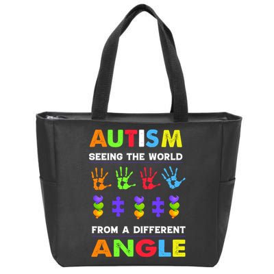 Autism Seeing The World From A Different Angle Zip Tote Bag