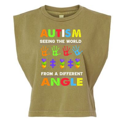 Autism Seeing The World From A Different Angle Garment-Dyed Women's Muscle Tee