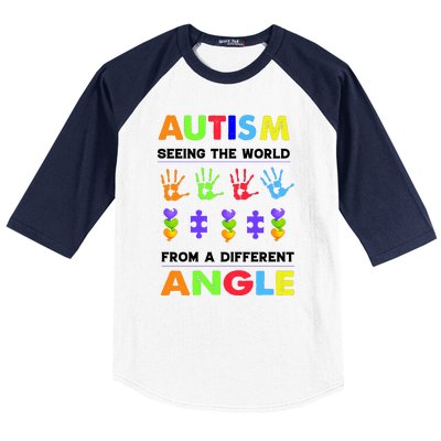 Autism Seeing The World From A Different Angle Baseball Sleeve Shirt