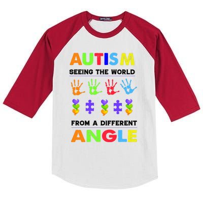 Autism Seeing The World From A Different Angle Kids Colorblock Raglan Jersey