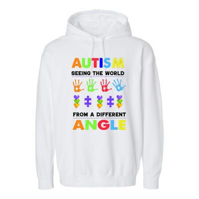 Autism Seeing The World From A Different Angle Garment-Dyed Fleece Hoodie