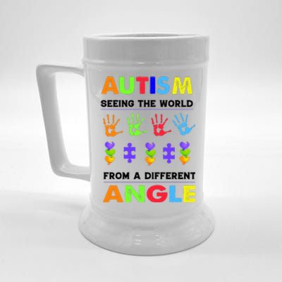 Autism Seeing The World From A Different Angle Beer Stein