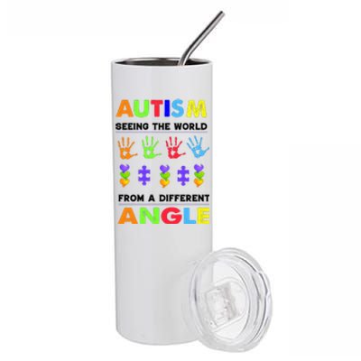 Autism Seeing The World From A Different Angle Stainless Steel Tumbler