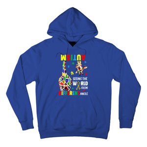 Autism Seeing The World From Different Angle Giraffe Puzzle Cute Gift Hoodie