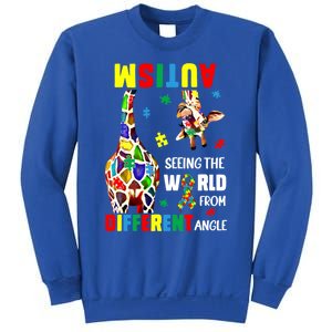 Autism Seeing The World From Different Angle Giraffe Puzzle Cute Gift Sweatshirt