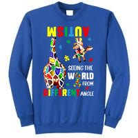 Autism Seeing The World From Different Angle Giraffe Puzzle Cute Gift Sweatshirt