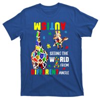 Autism Seeing The World From Different Angle Giraffe Puzzle Cute Gift T-Shirt