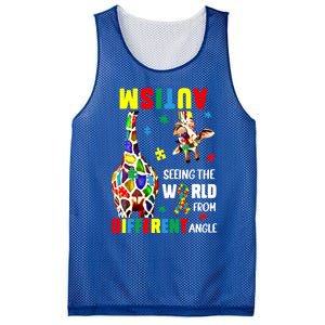 Autism Seeing The World From Different Angle Giraffe Puzzle Cute Gift Mesh Reversible Basketball Jersey Tank