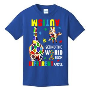 Autism Seeing The World From Different Angle Giraffe Puzzle Cute Gift Kids T-Shirt